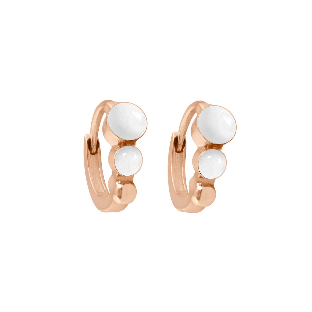 Gigi Clozeau - Classic Gigi White hoops, Rose Gold