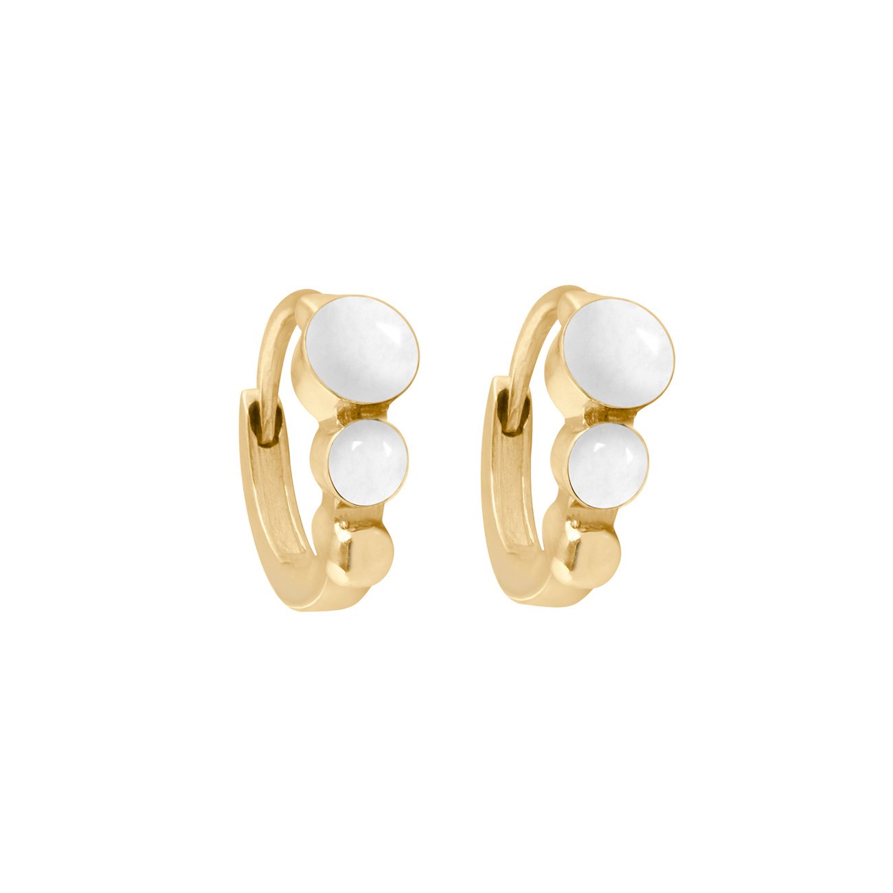 Gigi Clozeau - Classic Gigi White hoops, Yellow Gold