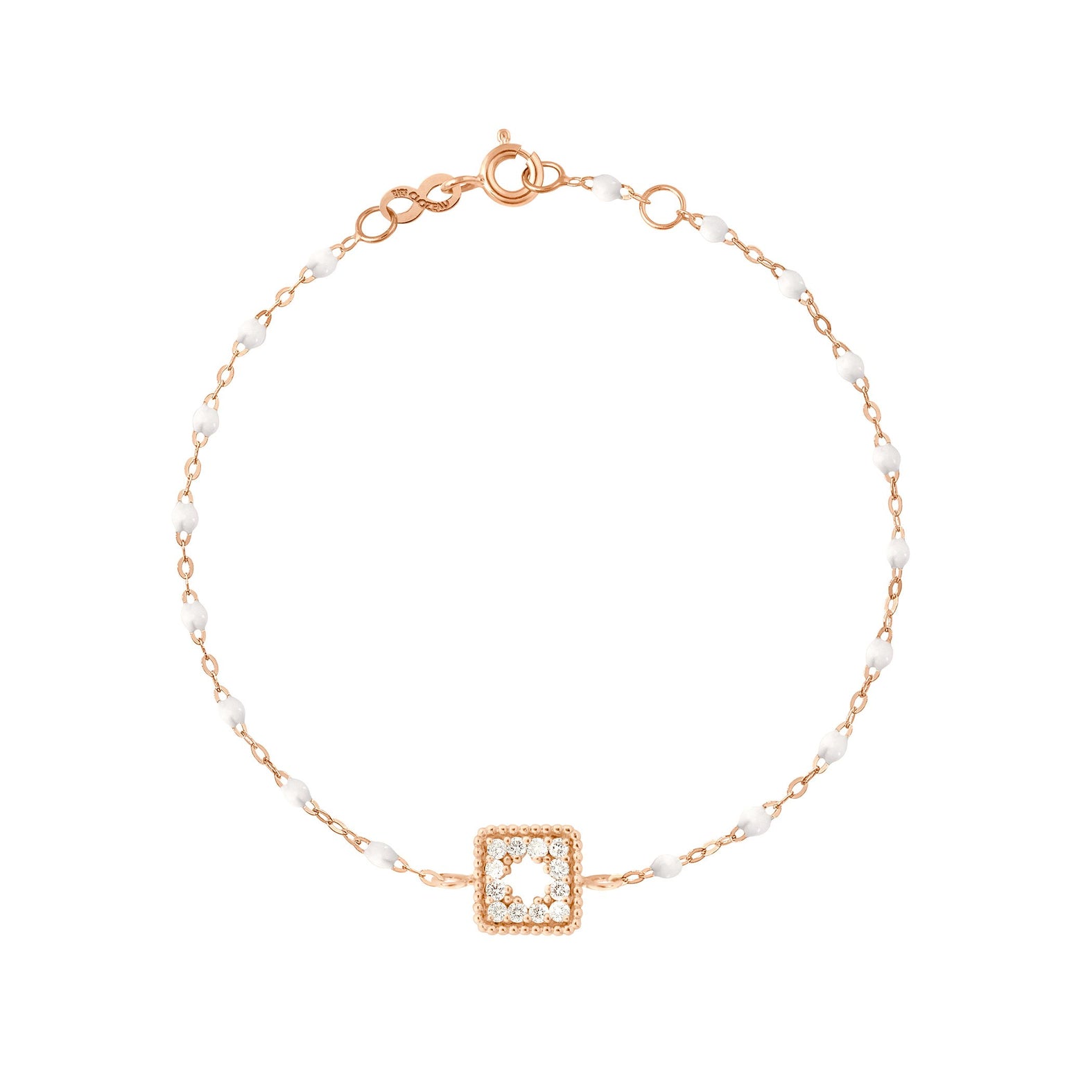 Gigi Clozeau - Classic Gigi White Treasure Bracelet, Rose Gold, 6.7"