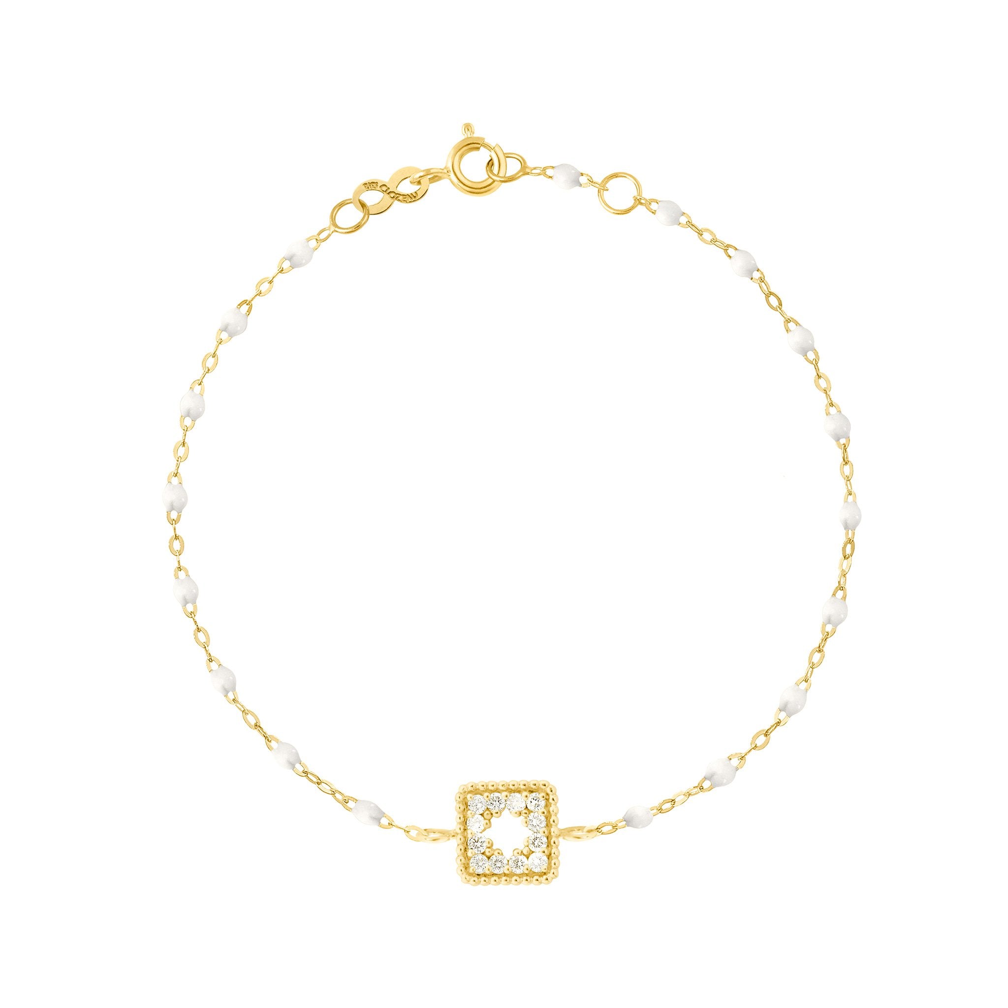 Gigi Clozeau - Classic Gigi White Treasure Bracelet, Yellow Gold, 6.7"