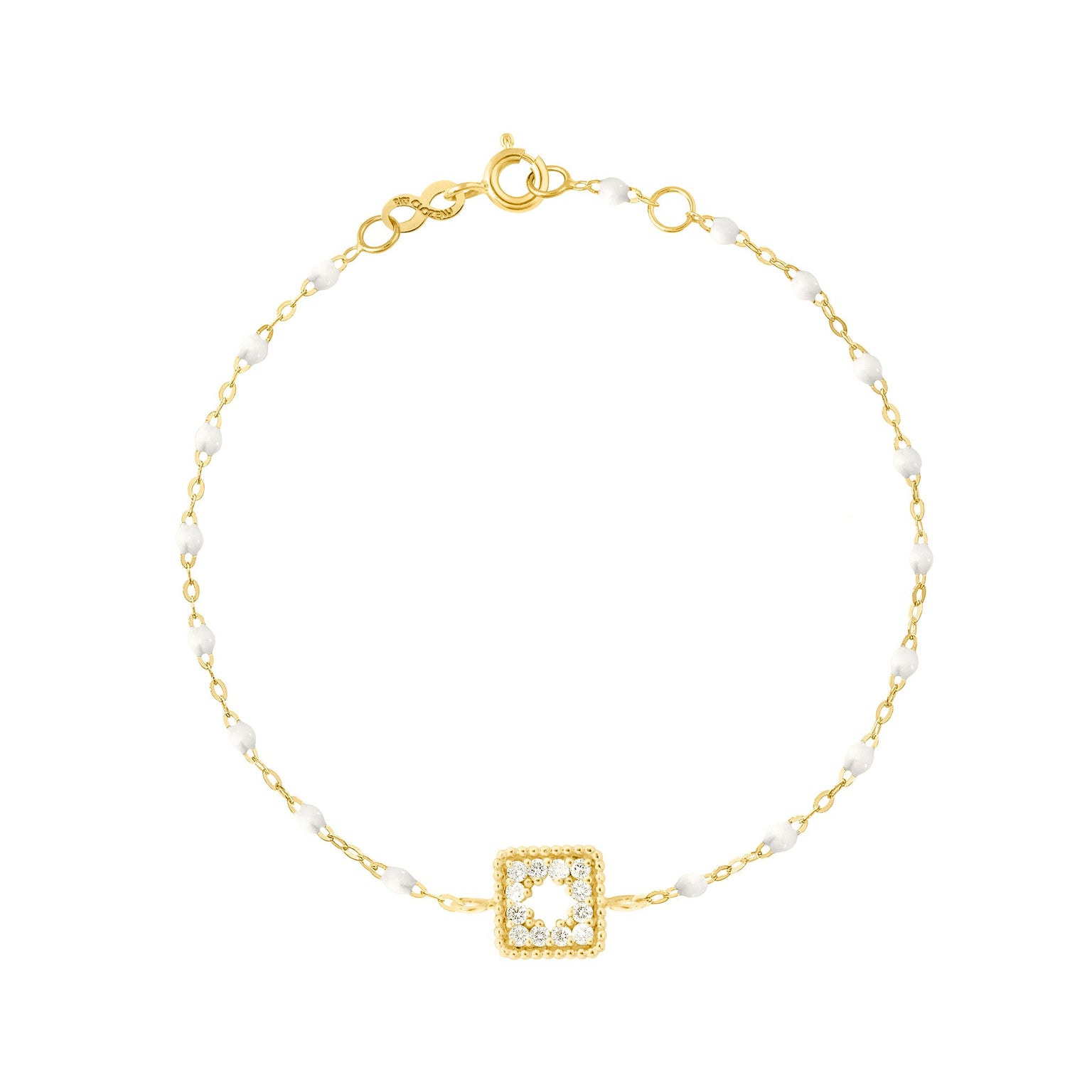 Gigi Clozeau - Classic Gigi White Treasure Bracelet, Yellow Gold, 6.7"