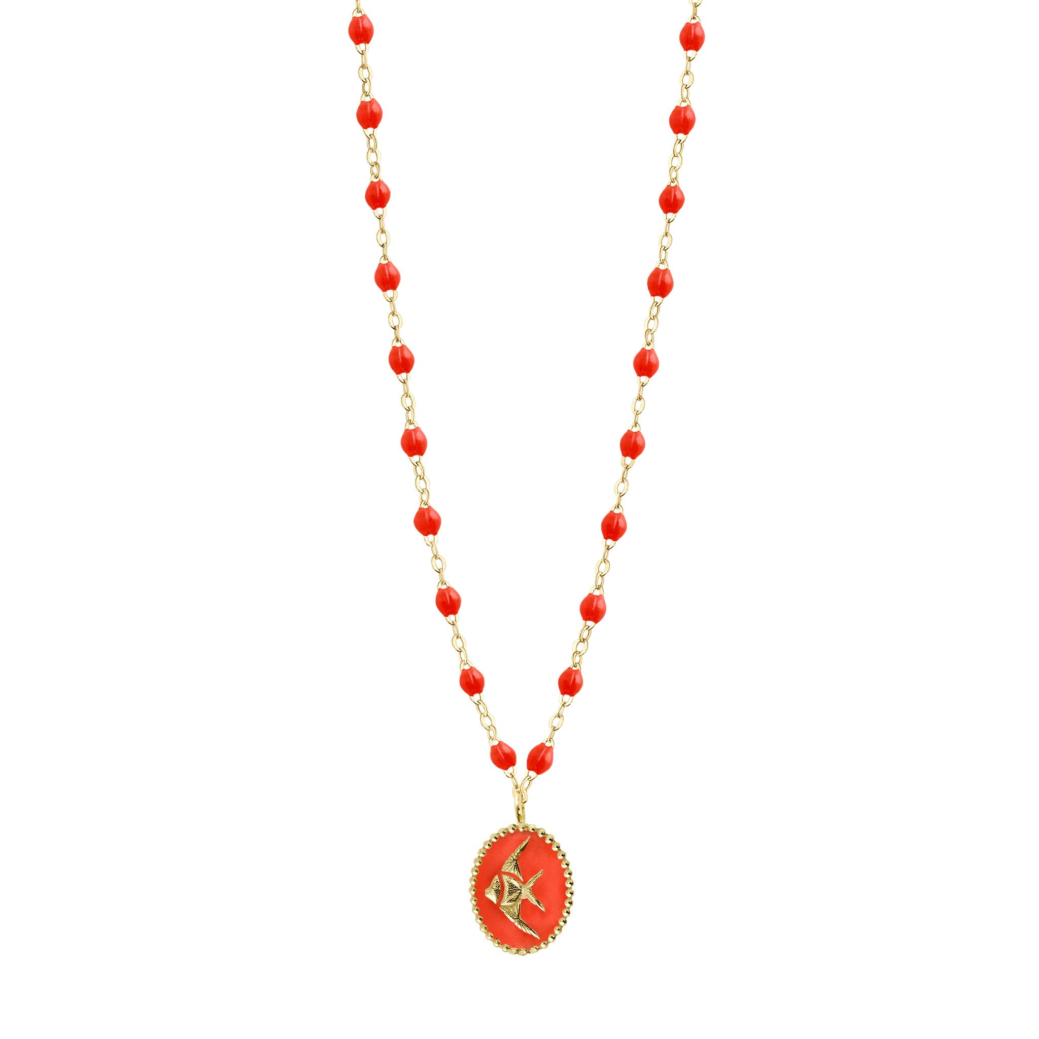 Gigi Clozeau - Coral Angelfish Necklace, Yellow Gold, 16.5"
