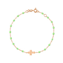Gigi Clozeau - Cross Charm Classic Gigi Anis bracelet, Rose Gold, 6.7"