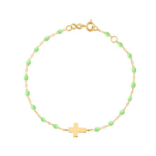Gigi Clozeau - Cross Charm Classic Gigi Anis bracelet, Yellow Gold, 6.7"