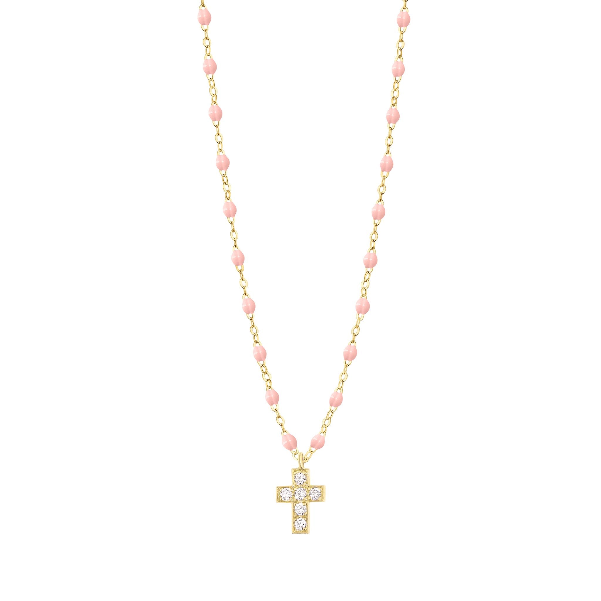 gigi　クロスチャーム Cross Charm Classic Gigi Jeans rosary, Yellow Gold, 16.5