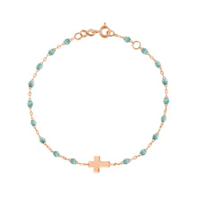 Gigi Clozeau - Cross Charm Classic Gigi Iceberg bracelet, Rose Gold, 6.7"