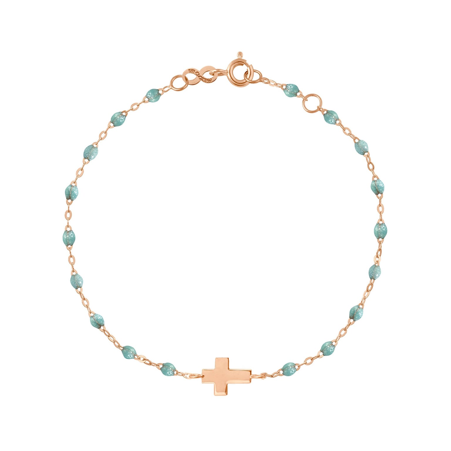Gigi Clozeau - Cross Charm Classic Gigi Iceberg bracelet, Rose Gold, 6.7"