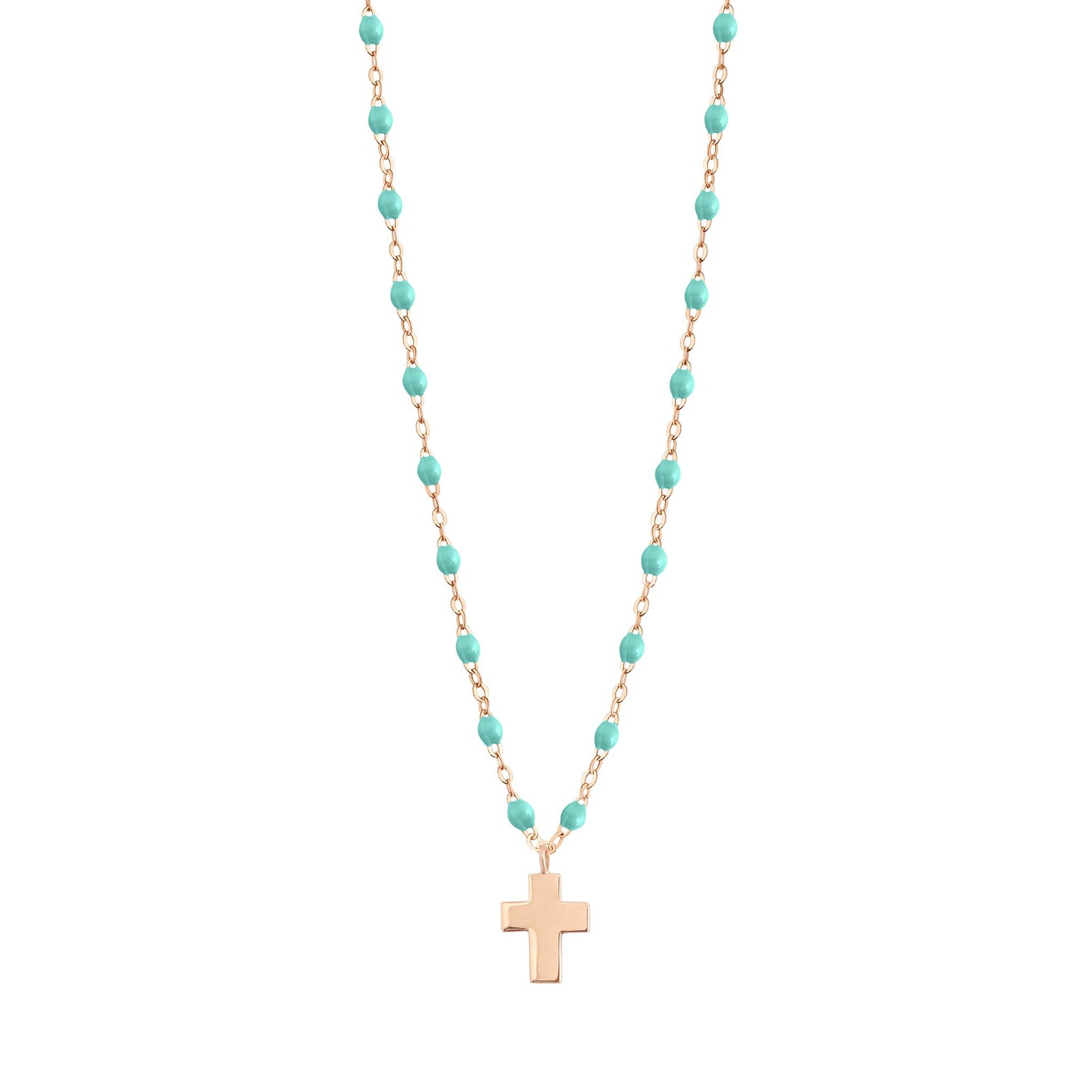 Gigi Clozeau - Cross Charm Classic Gigi Lagoon necklace, Rose Gold, 16.5"