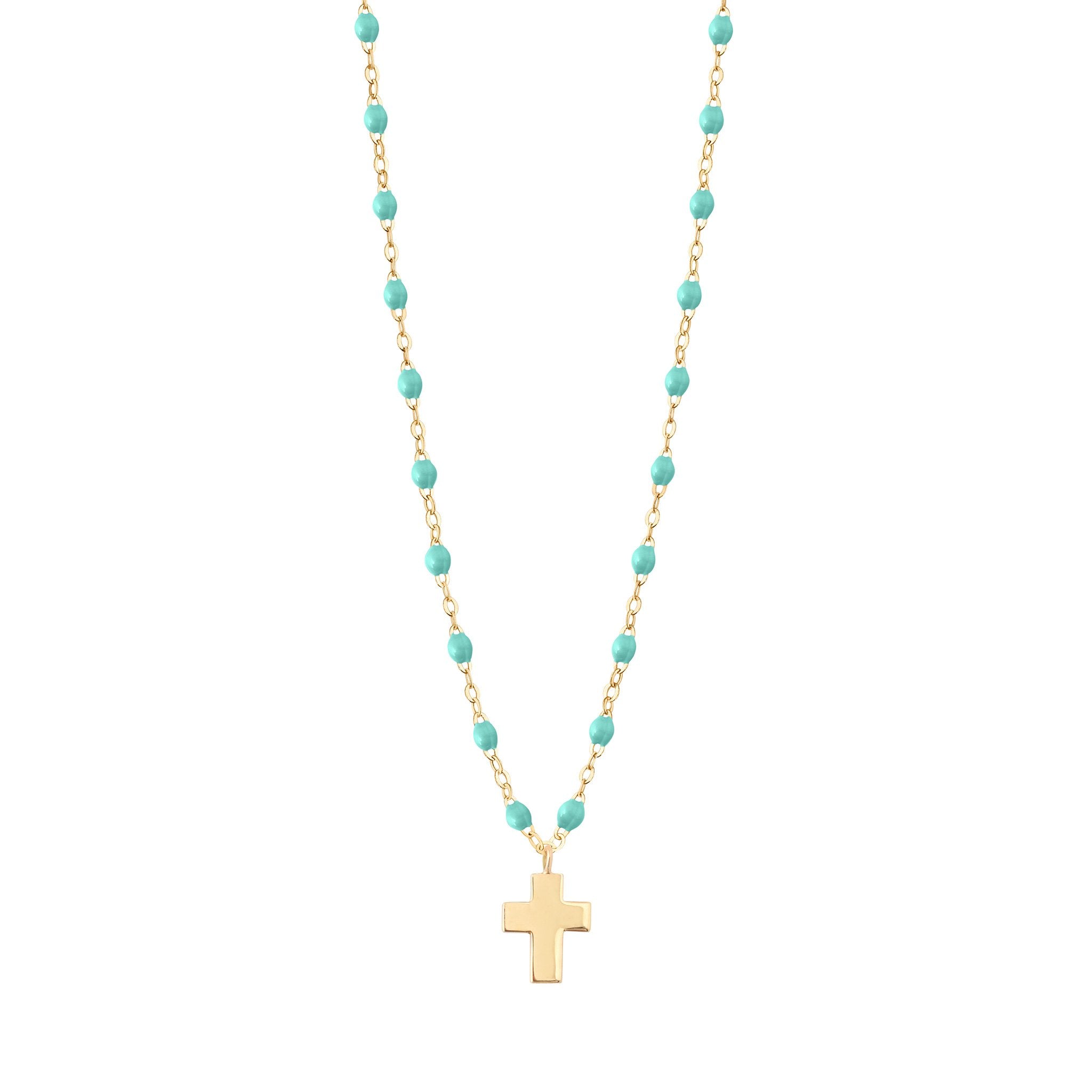 Gigi Clozeau - Cross Charm Classic Gigi Lagoon necklace, Yellow Gold, 16.5"