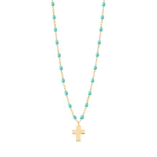 Gigi Clozeau - Cross Charm Classic Gigi Lagoon necklace, Yellow Gold, 16.5"