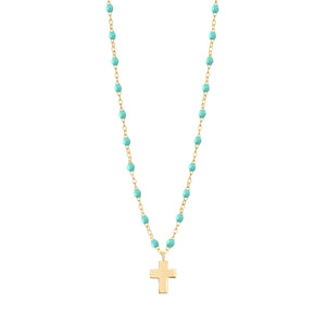 Gigi Clozeau - Cross Charm Classic Gigi Lagoon necklace, Yellow Gold, 16.5"