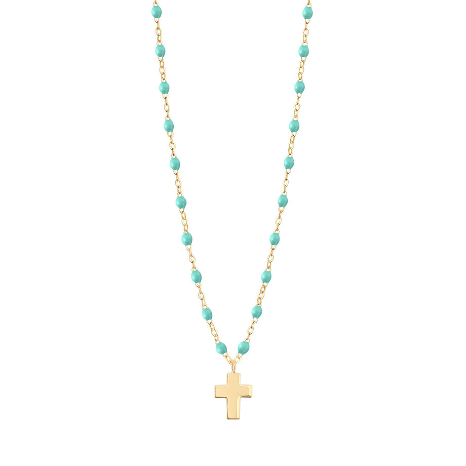 Gigi Clozeau - Cross Charm Classic Gigi Lagoon necklace, Yellow Gold, 16.5