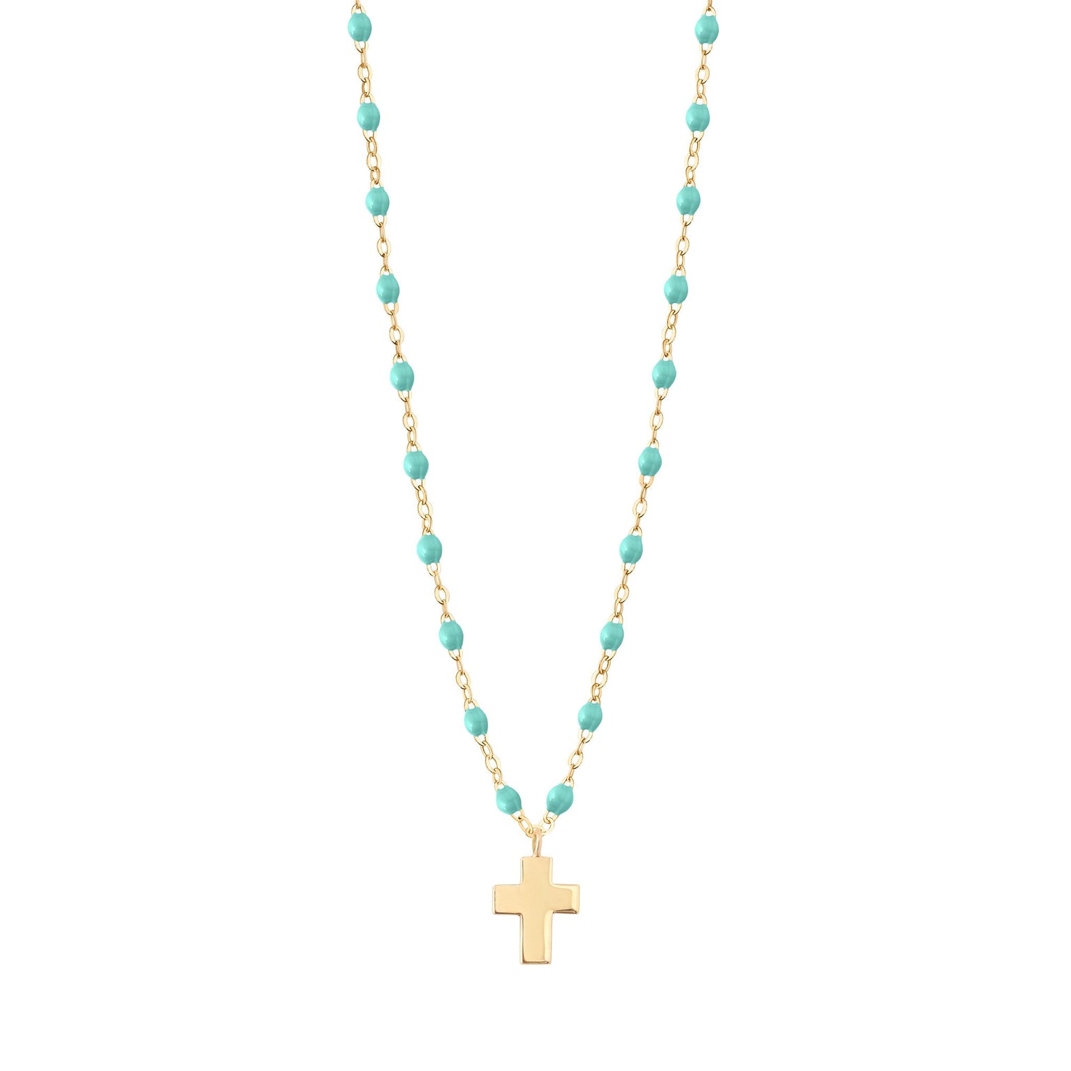 Gigi Clozeau - Cross Charm Classic Gigi Lagoon necklace, Yellow Gold, 16.5"