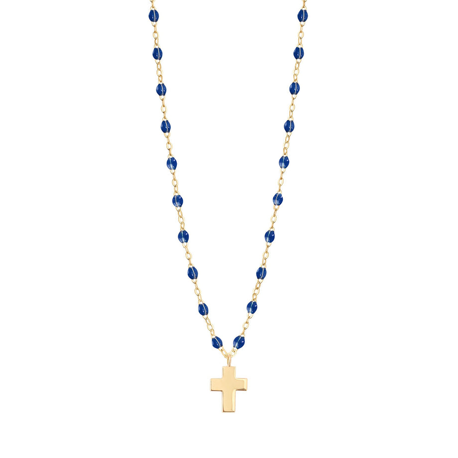 Gigi Clozeau - Cross Charm Classic Gigi Lapis necklace, Yellow Gold, 16.5