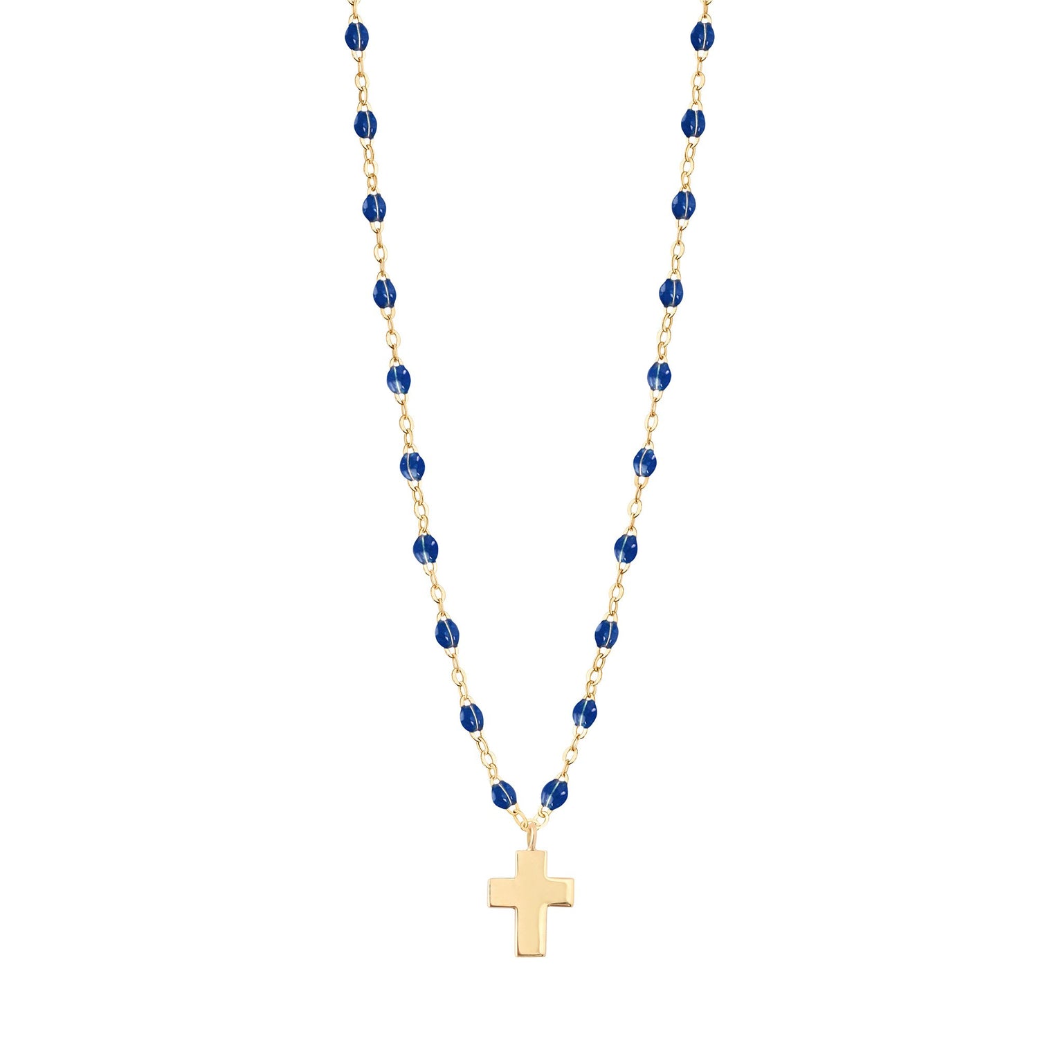 Gigi Clozeau - Cross Charm Classic Gigi Lapis necklace, Yellow Gold, 16.5"