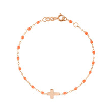 Gigi Clozeau - Cross Charm Classic Gigi Orange bracelet, Rose Gold, 6.7"