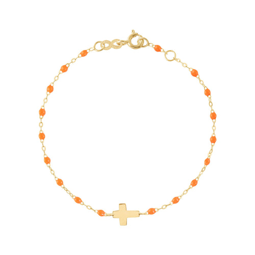 Gigi Clozeau - Cross Charm Classic Gigi Orange bracelet, Yellow Gold, 6.7