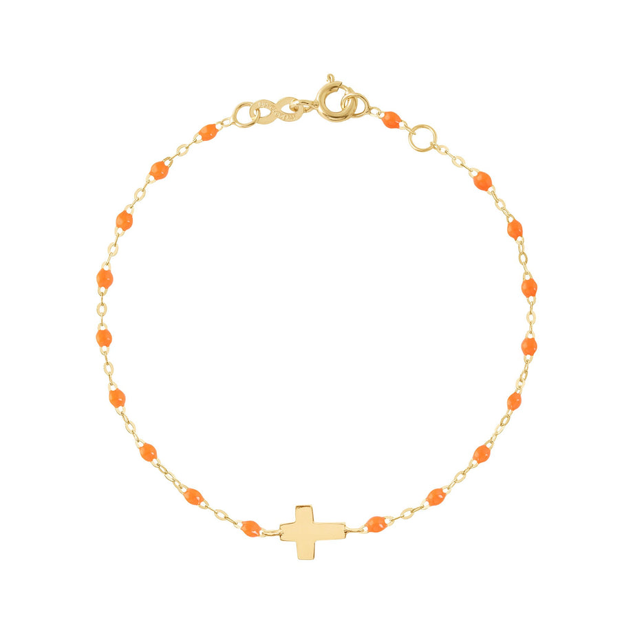 Gigi Clozeau - Cross Charm Classic Gigi Orange bracelet, Yellow Gold, 6.7