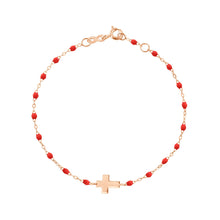 Gigi Clozeau - Cross Charm Classic Gigi Poppy bracelet, Rose Gold, 6.7"