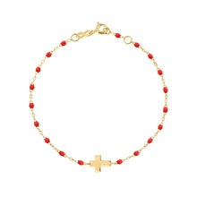 Gigi Clozeau - Cross Charm Classic Gigi Poppy bracelet, Yellow Gold, 6.7"