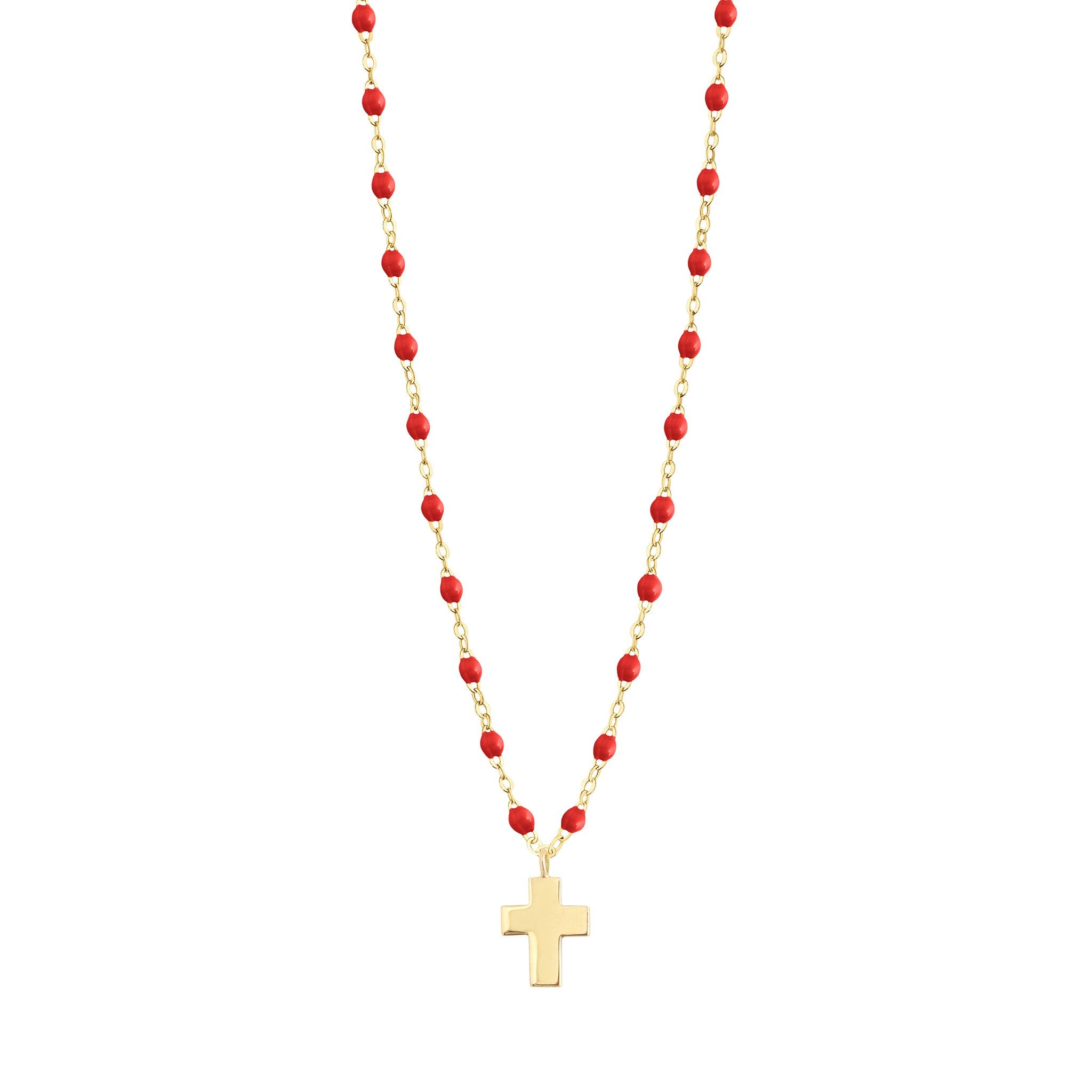 Gigi Clozeau - Cross Charm Classic Gigi Poppy necklace, Yellow Gold, 16.5"
