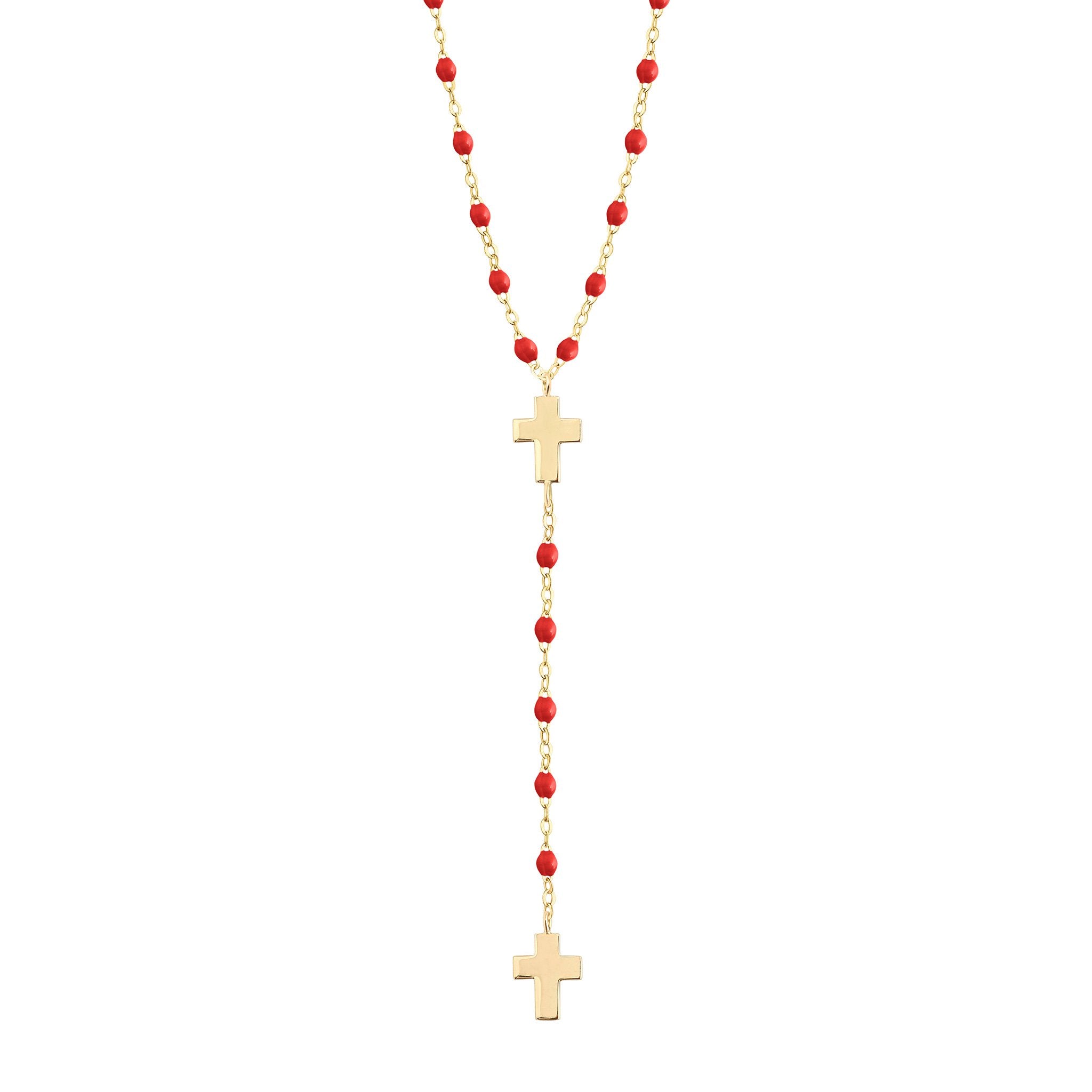 gigi クロスチャーム Cross Charm Classic Gigi Poppy rosary, Yellow Gold, 16.5