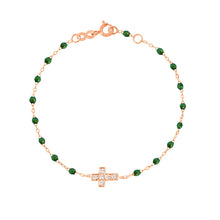 Gigi Clozeau - Cross Charm Classic Gigi Scarab diamond bracelet, Rose Gold, 6.7"