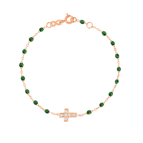 Gigi Clozeau - Cross Charm Classic Gigi Scarab diamond bracelet, Rose Gold, 6.7