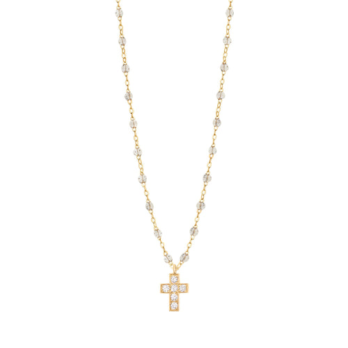 Gigi Clozeau - Cross Charm Classic Gigi Sparkle diamond necklace, Yellow Gold, 16.5