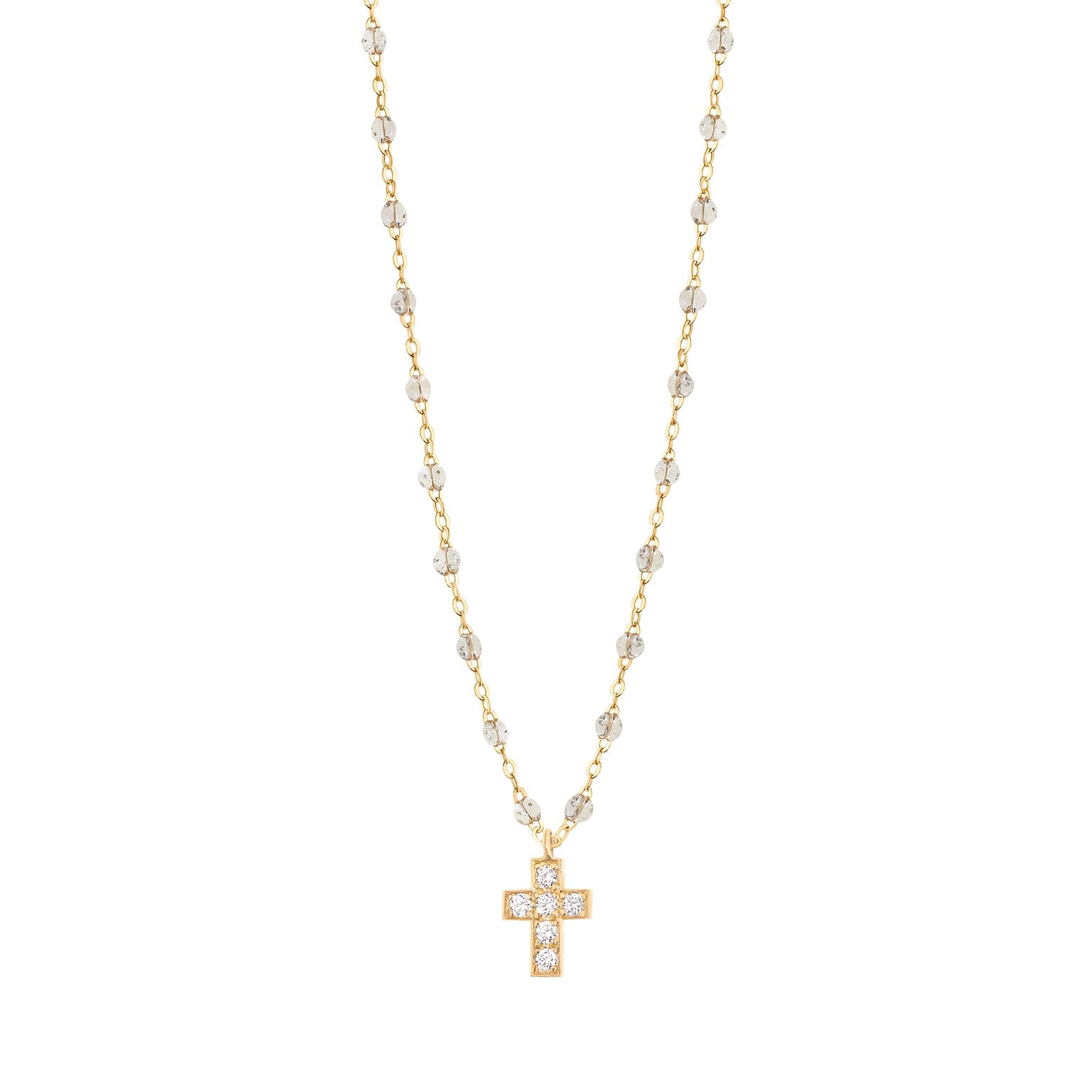新品【Deuxieme Classe 】GIGI/18K CROSS CHARM Cross Charm Classic Gigi Sparkle diamond necklace, Yellow