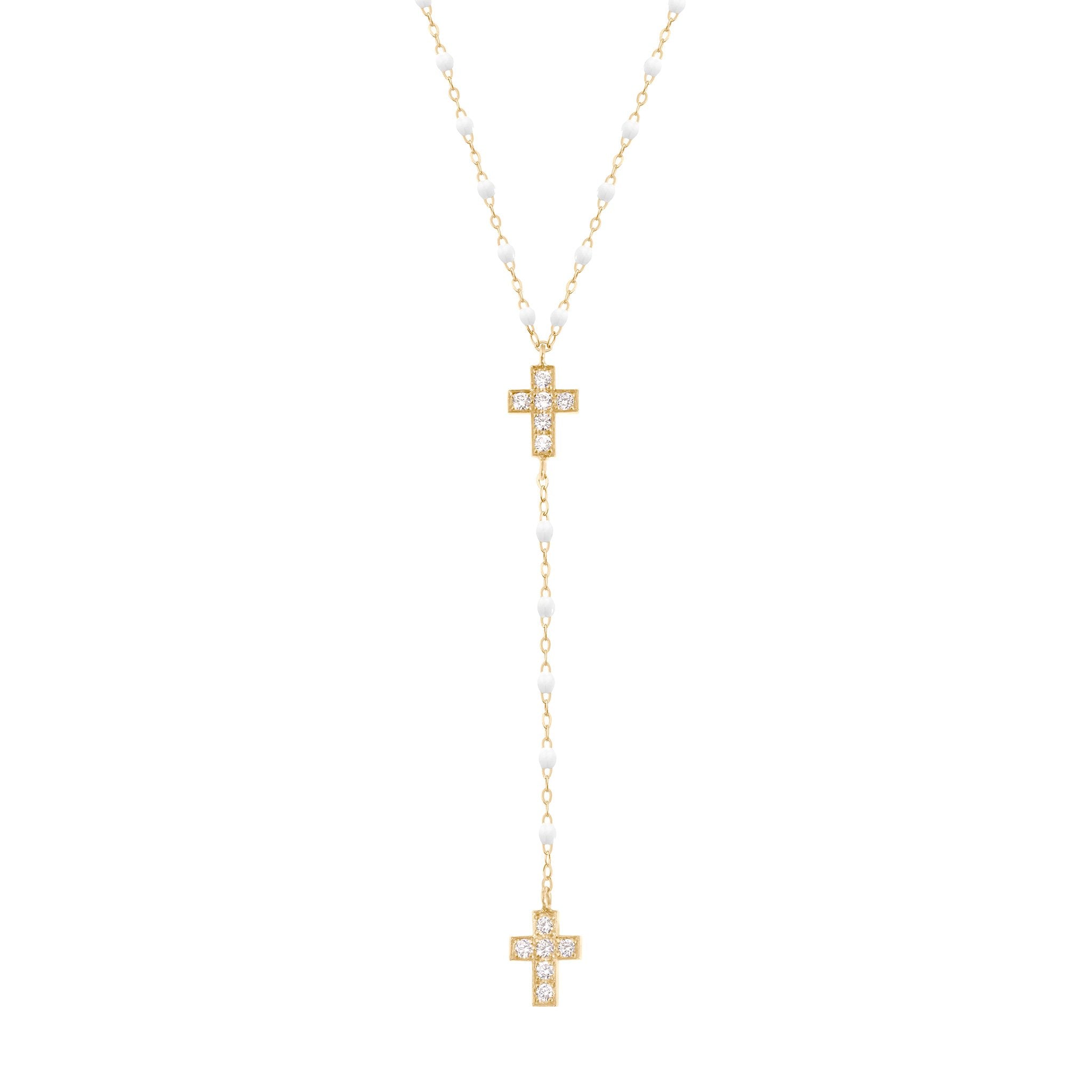 White gold rosary necklace cheap with diamonds