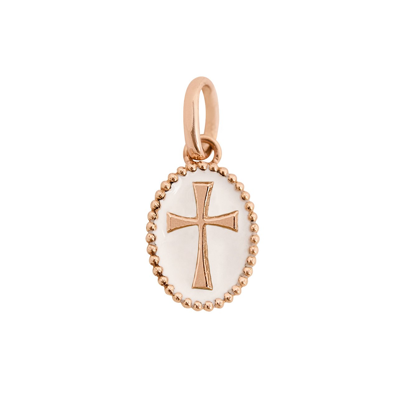 Gigi Clozeau - Cross White Resin pendant, Rose Gold