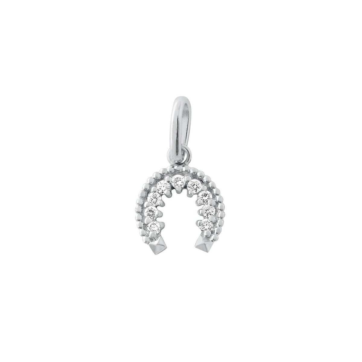 Diamond Horseshoe Pendant White Gold Gigi Clozeau Jewelry