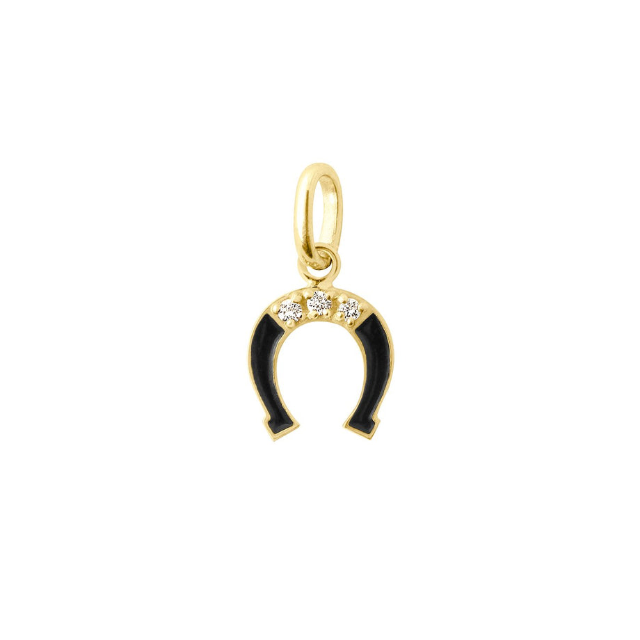 Gigi Clozeau - Diamond Horseshoe Resin Pendant, Black, Yellow Gold