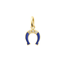 Gigi Clozeau - Diamond Horseshoe Resin Pendant, Lapis, Yellow Gold