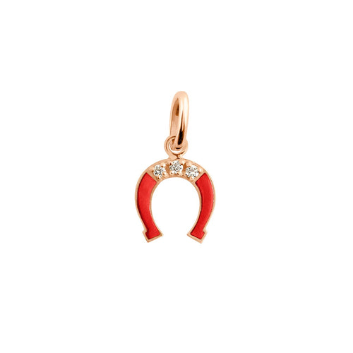 Gigi Clozeau - Diamond Horseshoe Resin Pendant, Poppy, Rose Gold