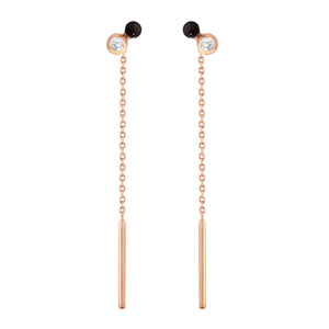 Gigi Clozeau - Dot diamond Black resin earrings, Rose Gold
