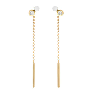 Gigi Clozeau - Dot diamond White resin earrings, Yellow Gold