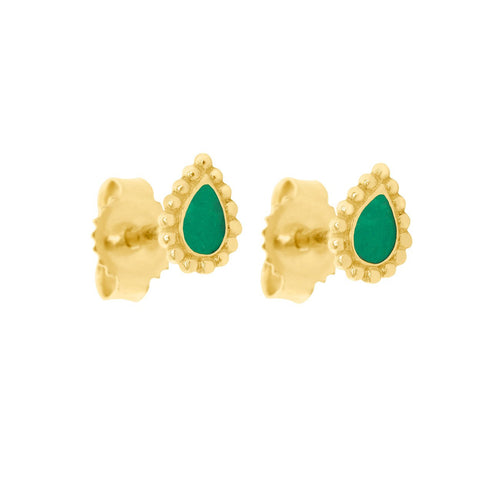 Gigi Clozeau - Emerald Lucky Cashmere Earrings, Yellow Gold