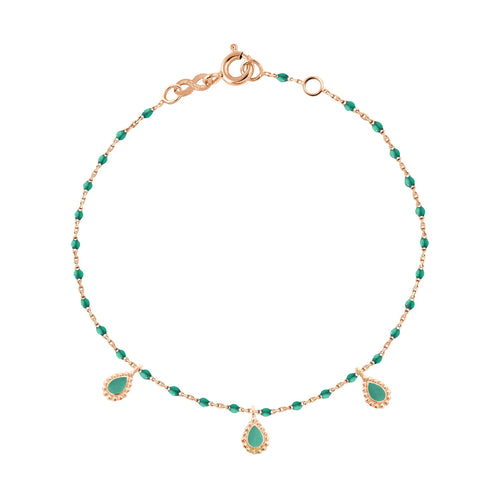 Gigi Clozeau - Emerald Mini 3 Lucky Cashmere Bracelet, Rose Gold, 6.7
