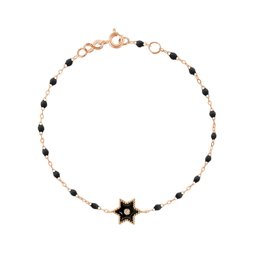 Gigi Clozeau - Étoile Diamond Bracelet, Black, Rose Gold, 6.7
