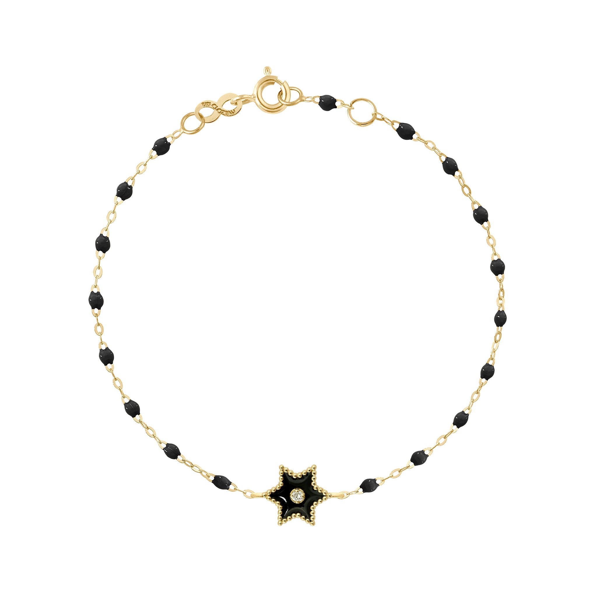 Gigi Clozeau - Étoile Diamond Bracelet, Black, Yellow Gold, 6.7"