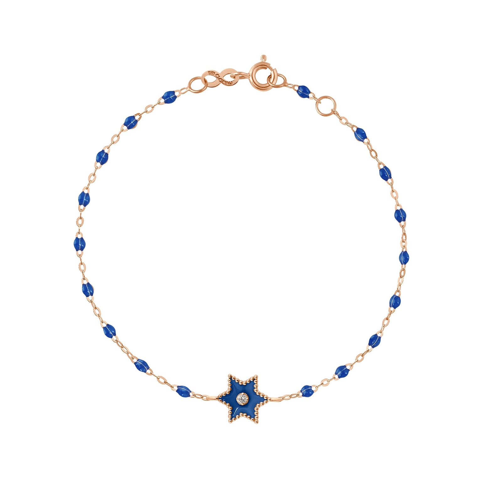 Gigi Clozeau - Étoile Diamond Bracelet, Lapis, Rose Gold, 6.7"