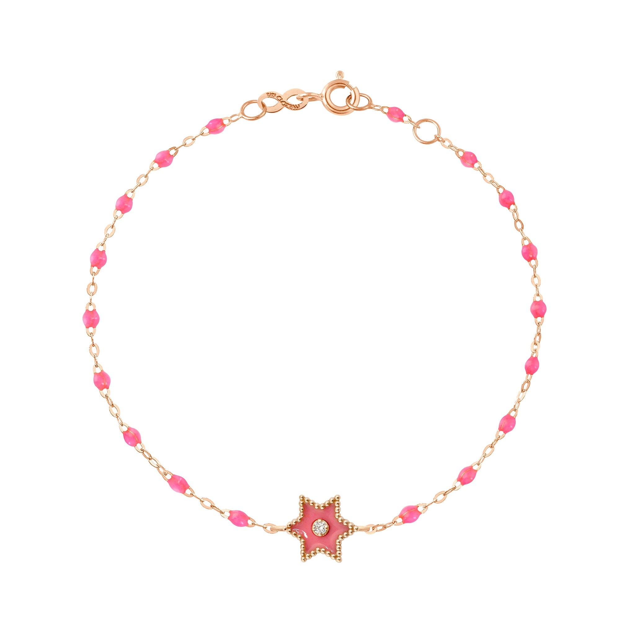 Gigi Clozeau - Étoile Diamond Bracelet, Pink, Rose Gold, 6.7"