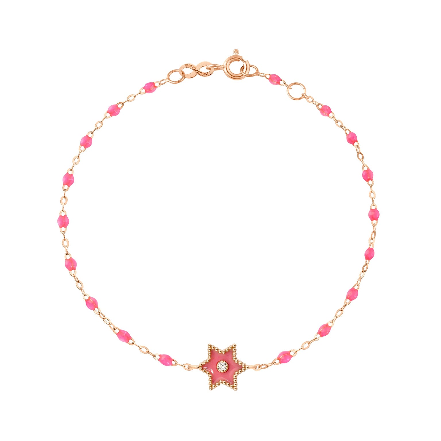Gigi Clozeau - Étoile Diamond Bracelet, Pink, Rose Gold, 6.7"
