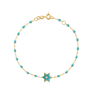 Gigi Clozeau - Étoile Diamond Bracelet, Turquoise Green, Yellow Gold, 6.7"