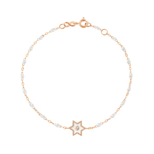 Gigi Clozeau - Étoile Diamond Bracelet, White, Rose Gold, 6.7"