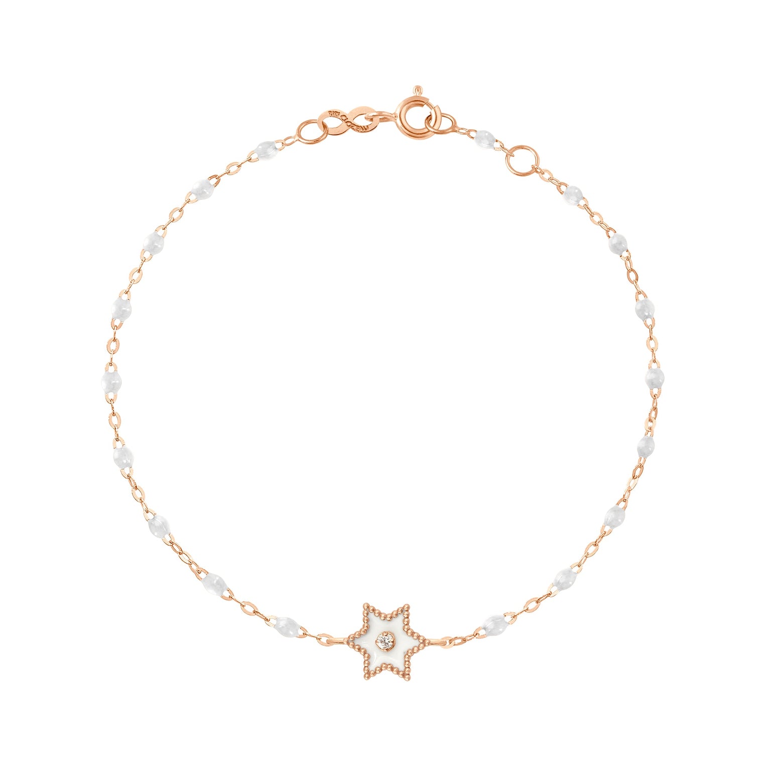 Gigi Clozeau - Étoile Diamond Bracelet, White, Rose Gold, 6.7"