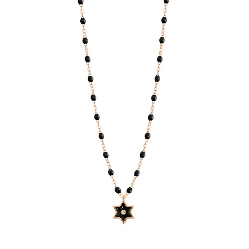 Gigi Clozeau - Étoile Diamond Necklace, Black, Rose Gold, 16.5