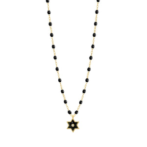 Gigi Clozeau - Étoile Diamond Necklace, Black, Yellow Gold, 16.5"